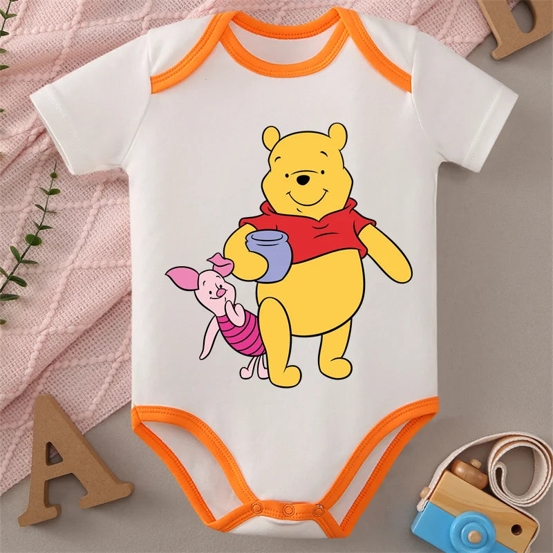 Winnie the Pooh MINISO 100% Cotton Jumpsuit Baby Cloths Onesie Bodysuit for 0 To 12 Months Newborn Best Cute Gift for Baby