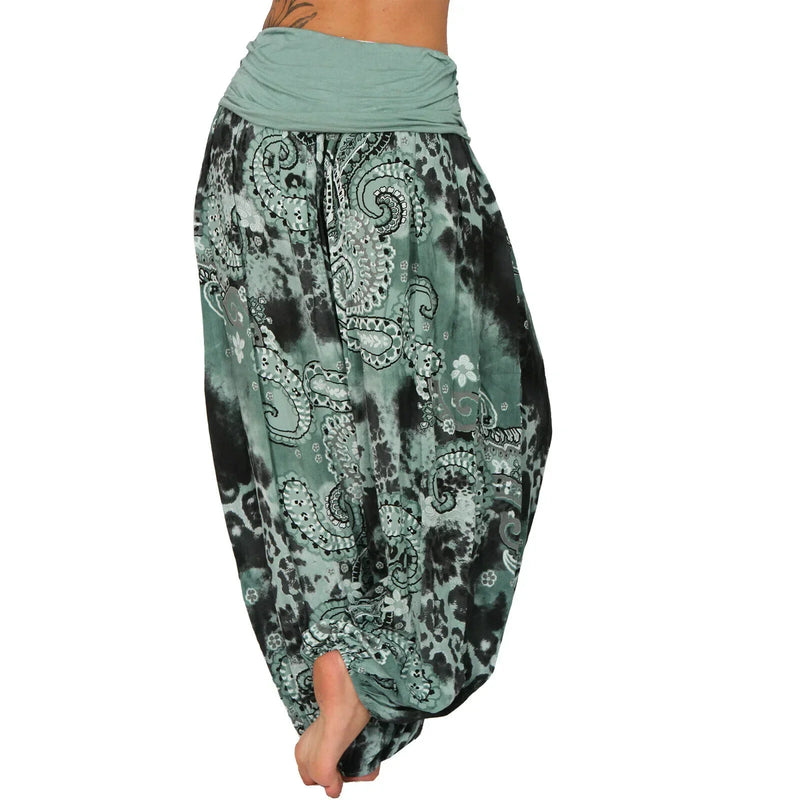 Plus Size 1XL-8XL Woman‘s Fashion  Multi-color Digital Printed Harem Pants Trousers Ladies Long Leg Wide Leg Pants Pants