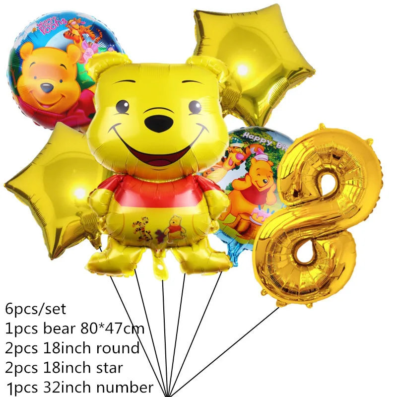 Disney Cartoon Winnie The Pooh Tablecloth Supplies Winnie The Pooh Party Disposable Table Cover Kids Birthday Party Decoration