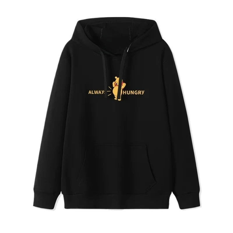 2025 Cartoon Winnie The Pooh Fashionable and Simple Women's Hoodies, Loose and Comfortable Couple Hooded Printed Hoodies