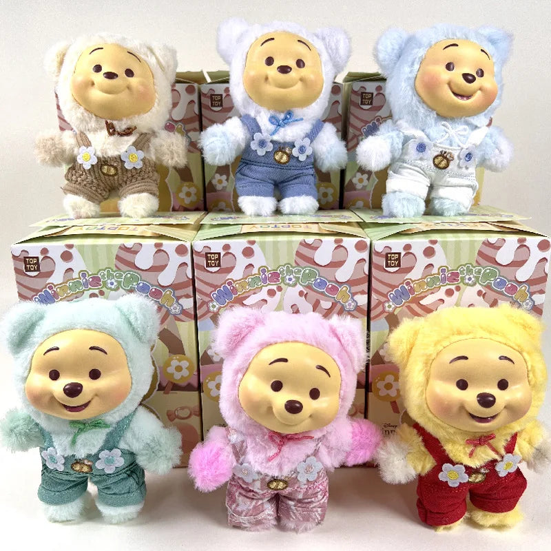 New Cartoon Winnie The Pooh Bear Vinyl Face Plush Toy Bag Charm Blind Box Soft Stuffed Doll Trendy Winnie The Pooh Gift