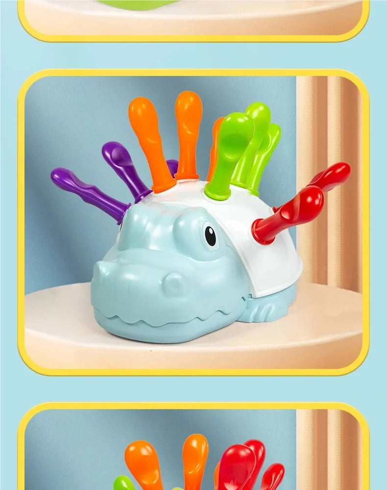 Children's Educational Toys Include Crocodile Inserts, Color and Number Matching, and Finger Fine Movement Exercises to Increase Children's Visual Perception of Color