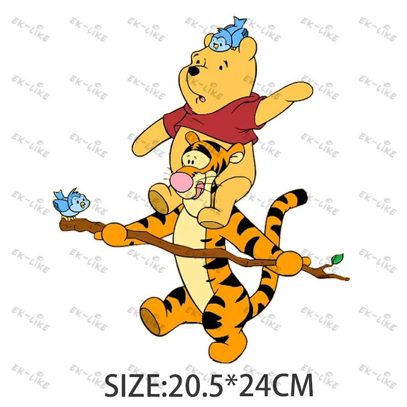 Children's Cartoon Winnie The Pooh Cute Winnie And His Friend Image Ironing Patches Transfer On The Clothes Garment Accessory