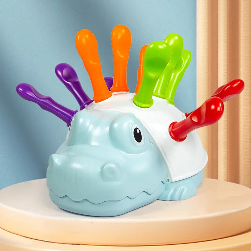 Children's Educational Toys Include Crocodile Inserts, Color and Number Matching, and Finger Fine Movement Exercises to Increase Children's Visual Perception of Color