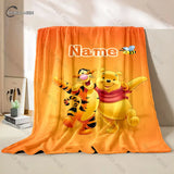 Customized Name Personalized Blanket Winnie The Pooh Printed Blanket Soft and Comfortable Home Travel Adult and Warm Blanket