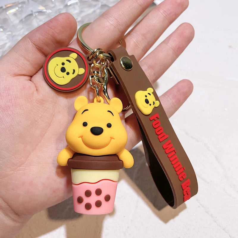 Disney Winnie the Pooh Keychain Anime Cartoon Winnie the Pooh Action Figure Doll Bag Backpack Key Charm Pendant Birthday Gift