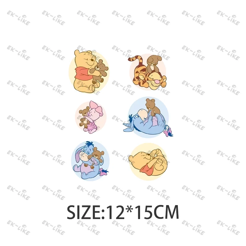 Children's Cartoon Winnie The Pooh Cute Winnie And His Friend Image Ironing Patches Transfer On The Clothes Garment Accessory