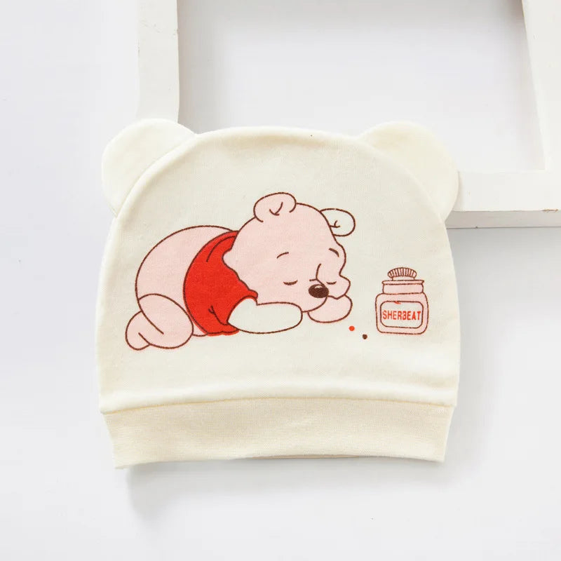 Cartoon Soft Cotton Newborn Hat Winnie the Pooh Baby Cap Summer Soft  newborn Baby Boys Girls Caps