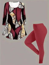 Plus Size 1XL-5XL Women Solid Chic Casual Two-Piece Set Crew& Slim Pants Ladies Casual Comfortable Clothing Neck Tank Top