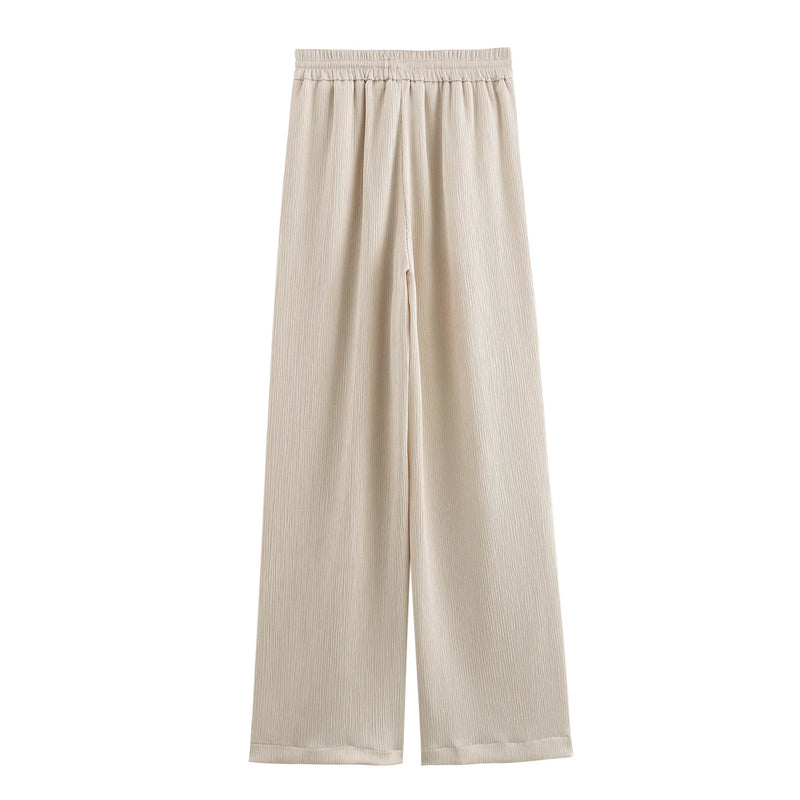 2024 Autumn Women Casual Blazer Coat Pants Set Long Sleeve Double Breasted Blazer + Wide Leg Trousers Lady Office Outfit