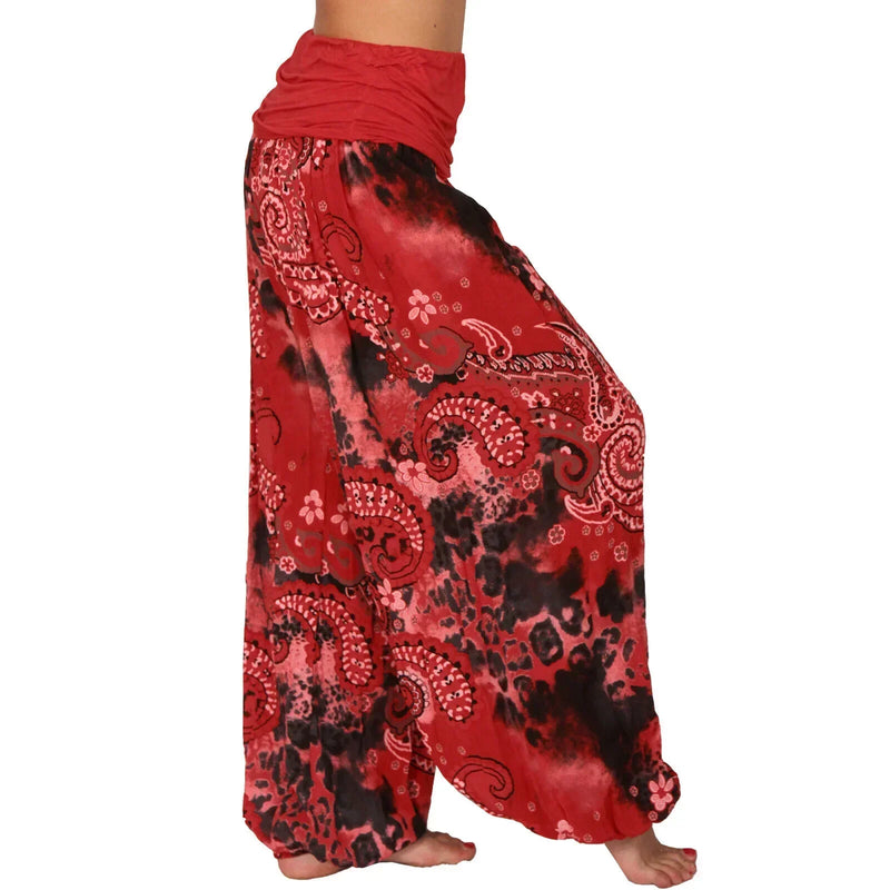 Plus Size 1XL-8XL Woman‘s Fashion  Multi-color Digital Printed Harem Pants Trousers Ladies Long Leg Wide Leg Pants Pants