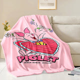 3D Winnie the Pooh Piglet  Cartoon Flannel Blanket for Bed Bedroom Sofa Picnic,Throw Blanket for Cover Outdoor Leisure Nap Gifts