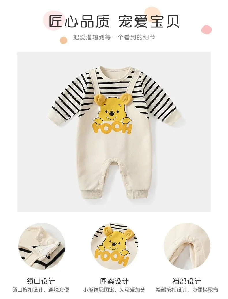 Autumn Newborn Infant Baby Boys Girls Romper cute Winnie the Pooh Playsuit Overalls Cotton Baby Jumpsuit Newborn Clothes