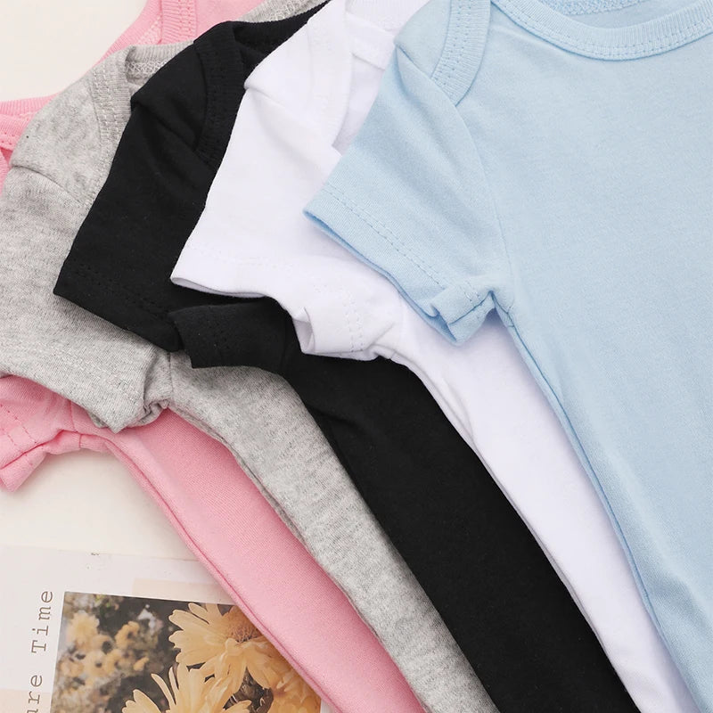 Cartoon Winnie the Pooh Print Baby Clothes Cotton Bodysuit Summer Short Sleeve Newborn Boys Girls Jumpusuit