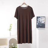XL-8XL Plus Size Night Dress Woman New Short Sleeve Modal Sleepwear Women's Nightgowns Loose Comfort Night Wear Nightshirt