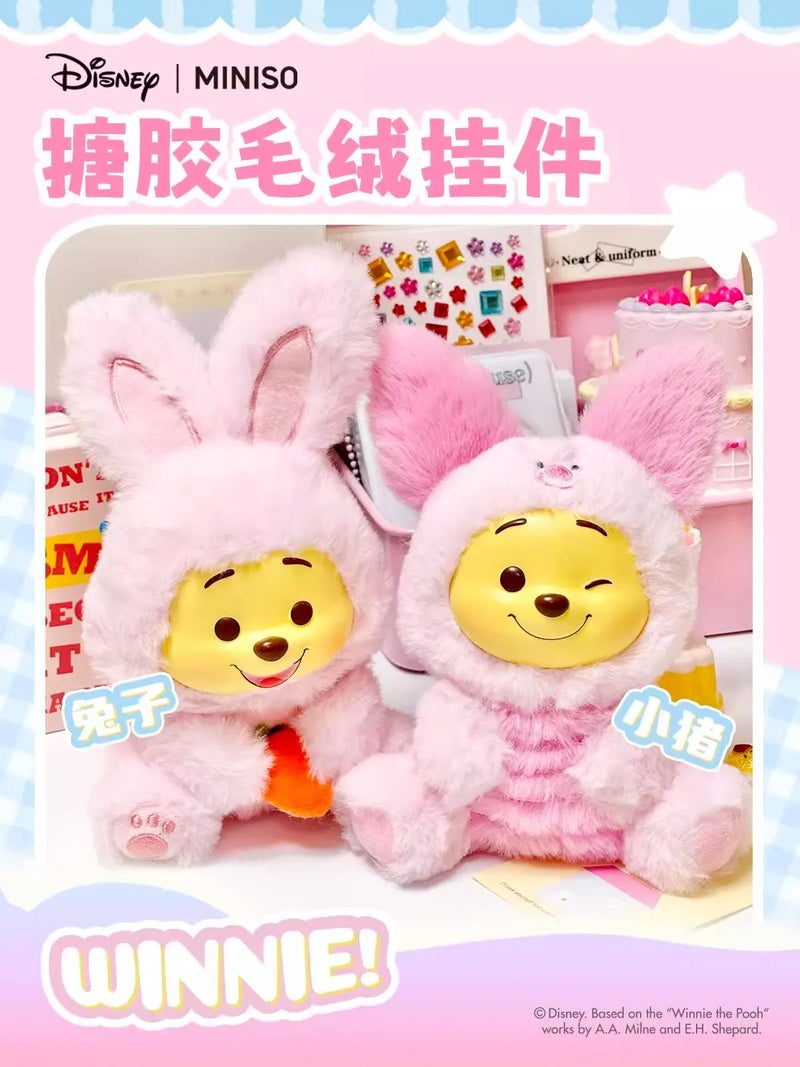 Original Winnie The Pooh Naughty Party Vinyl Face Doll Blind Box Cute Puffy Figurine Collectible Toy Kawaii Girl Birthday Gift