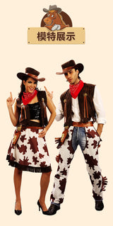 Wild West Cosplay Western Cowboy Cowgirl Costume Halloween Dress Up Clothes for Adult Kids Role Play Party Fancy Outfits Gifts