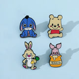 5 Pcs Cute cartoon soft Winnie the Pooh Brooch Winnie the Pooh and Tigger Metal Badges Bunny pin accessories