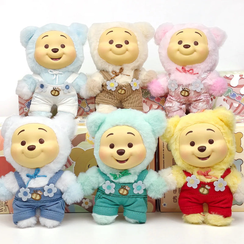 New Cartoon Winnie The Pooh Bear Vinyl Face Plush Toy Bag Charm Blind Box Soft Stuffed Doll Trendy Winnie The Pooh Gift