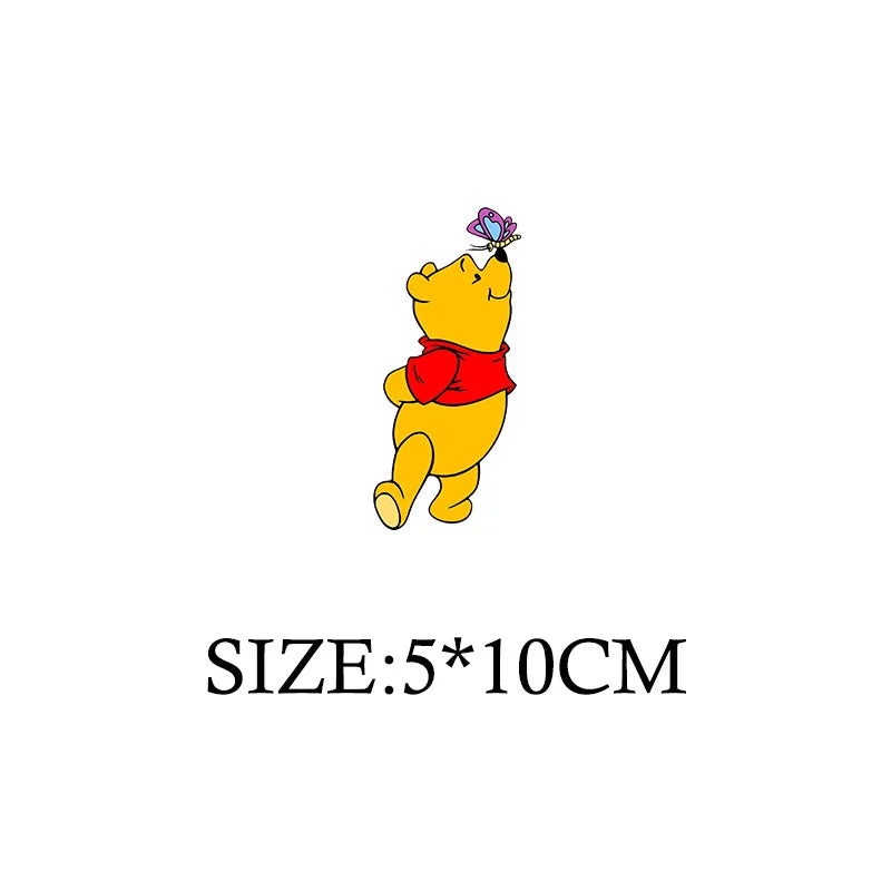 Winnie the Pooh Bear Cartoon Patches for Clothes Heat Transfer Thermal Stickers DIY Kids T shirt Iron on for Women Appliqued