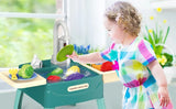 Children's Play At Home Toys Early Education Kitchen Simulation Electric Dishwashing Table Water Outlet Vegetable Washing Toys