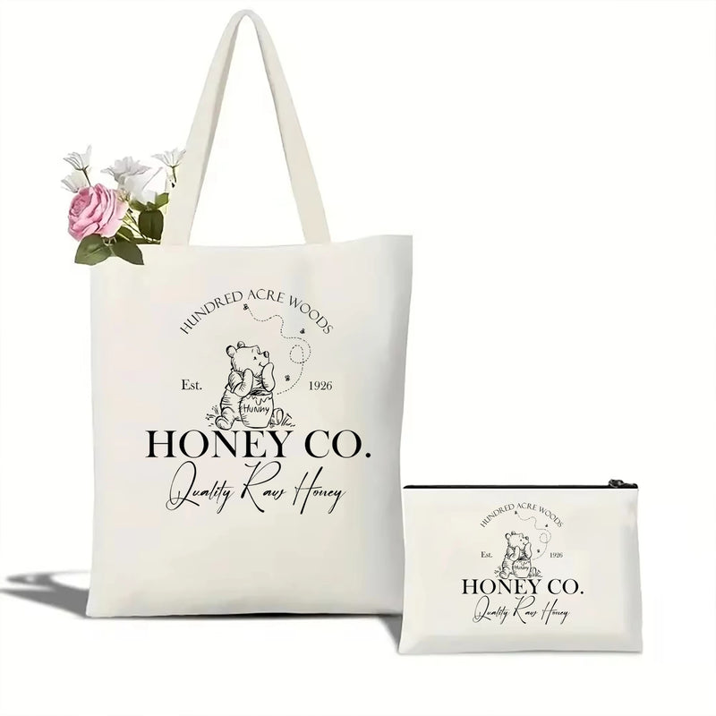 Cute Winnie The Pooh Women's Casual tote bag Disney reusable shopping bag Women's travel portable tote bag Winnie the Pooh tote