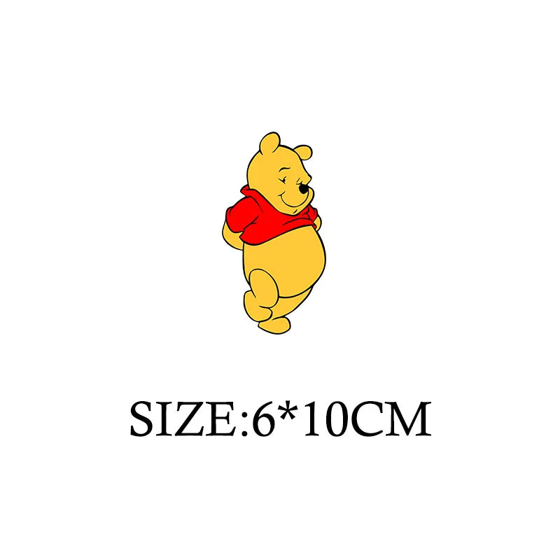 Winnie the Pooh Bear Cartoon Patches for Clothes Heat Transfer Thermal Stickers DIY Kids T shirt Iron on for Women Appliqued