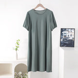XL-8XL Plus Size Night Dress Woman New Short Sleeve Modal Sleepwear Women's Nightgowns Loose Comfort Night Wear Nightshirt