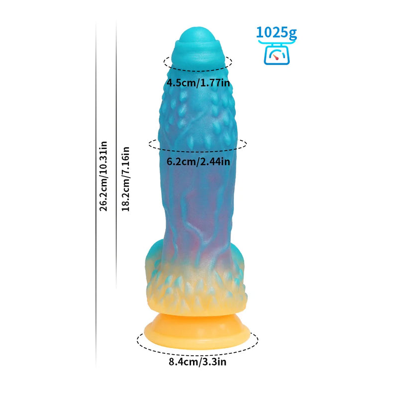 Luminous Fantasy Dildo Silicone Anal Monster Dildo Huge Thick Long Realistic Dragon Dildo Giant Soft Suction for Women Flexible