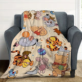 1PC Winnie the Pooh Blanket for Cozy ,Multifunctional blanket suitable for home,  travel, camping, nap cover blanket.