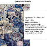 Blue Winnie The Pooh Jacquard Fabric Ins Wind Thickened Cartoon Stiff Silhouette Spring Autumn Coat Three Dimensional Book Cloth