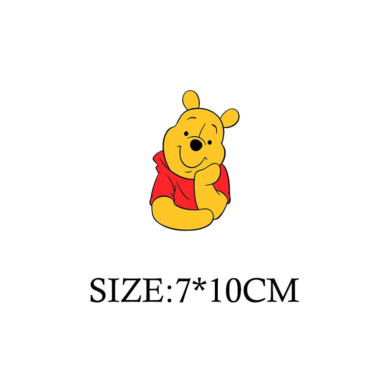 Winnie the Pooh Bear Cartoon Patches for Clothes Heat Transfer Thermal Stickers DIY Kids T shirt Iron on for Women Appliqued