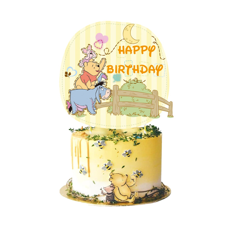 25pcs Winnie the Pooh Cake Topper、Cupcake Toppers, Winnie the Pooh Birthday Decorations，Winnie the Pooh Theme Party Supplies, Po