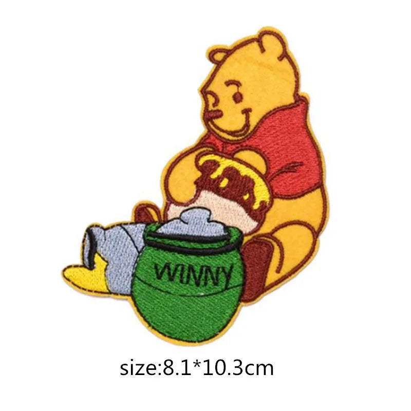 Cartoon Winnie the Pooh Patch Embroidered Iron on Lovely Embroidered Cloth Patches  DIY Garment Decoration Cloth