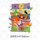 Halloween Winnie the Pooh Heat Transfer Prints for Clothes Ironing Stickers Thermal Decals on Tshirts