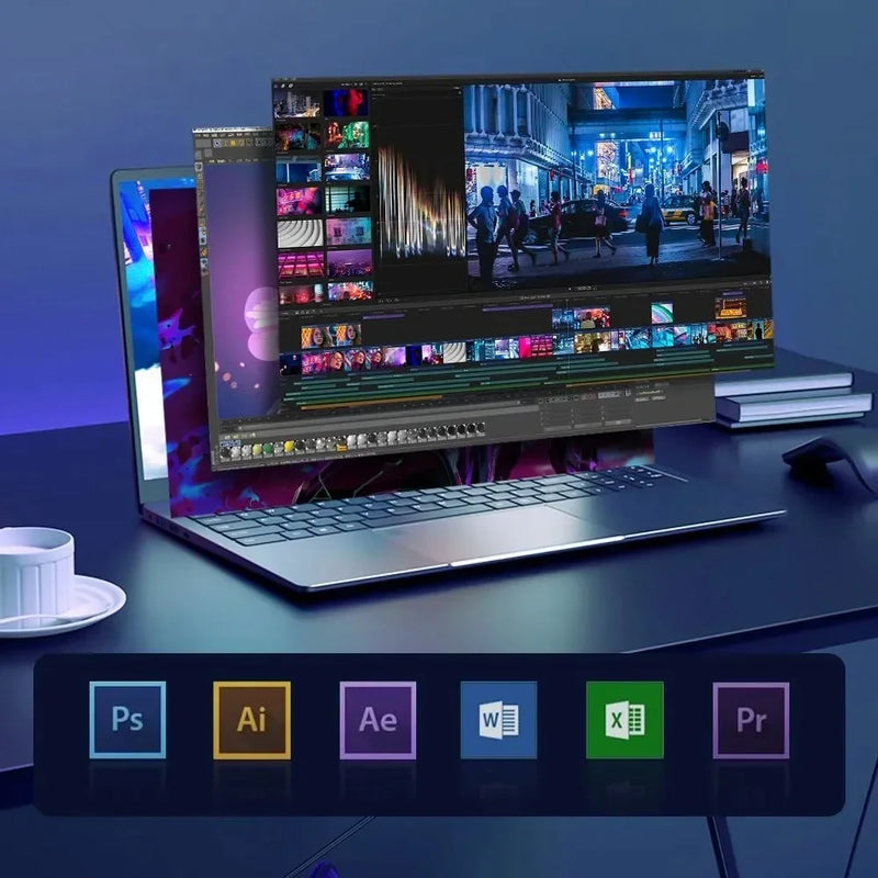 Portable Laptop 15.6inch Intel Celeron N5095 16GB RAM 1TB SSD DDR4 Windows 11 Pro Camera Fingerprint Backlit Keypad Computer PC