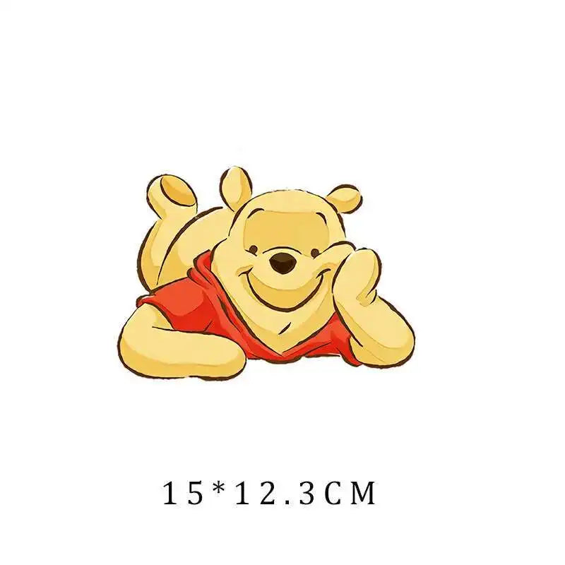Miniso Co branded IP Winnie The Pooh Heat Transfer Clothes Stickers For Children Iron On Transfer Patches For Clothes Decor