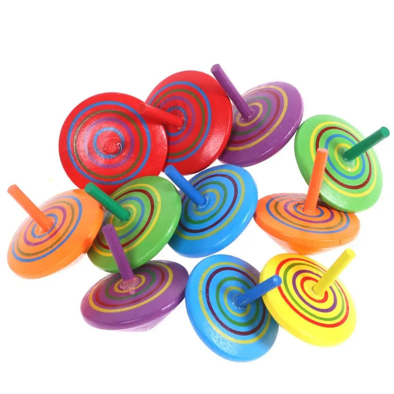 Toys Educational Game Peg-Top Desktop Toys Wooden Rotate Gyro Woode Spinning Top Toy Desktop Spinning Top Wooden Gyro Toys