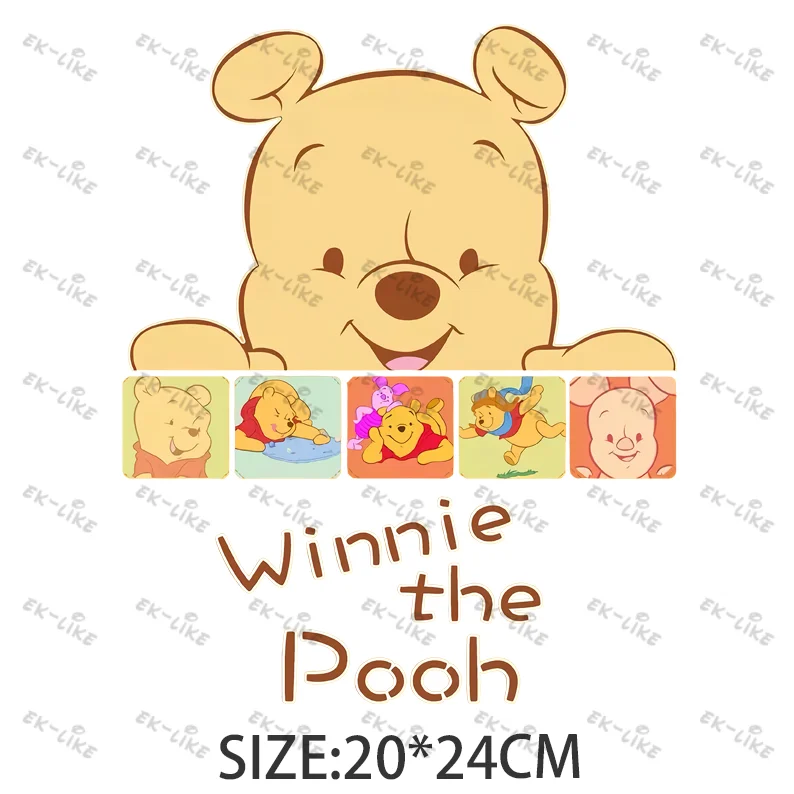 Children's Cartoon Winnie The Pooh Cute Winnie And His Friend Image Ironing Patches Transfer On The Clothes Garment Accessory