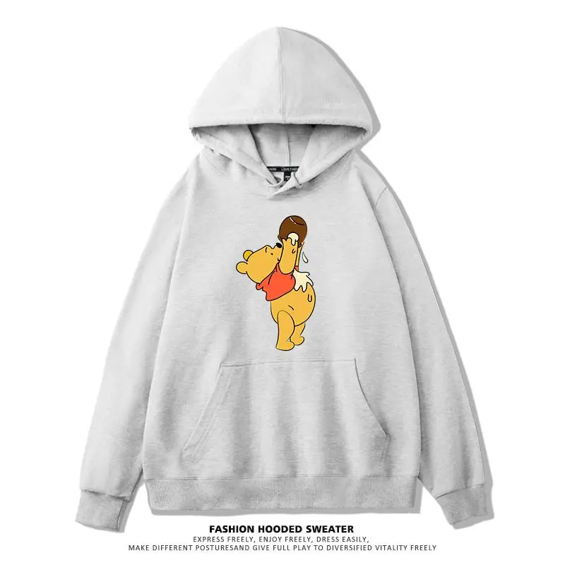 Winnie The Pooh Joint Hooded Sweater New Spring and Autumn Thin Ins Top Jacket Trendy Men's and Women's Casual Loose Couple Top