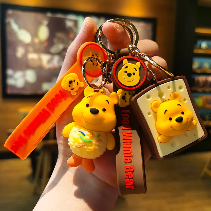 Disney Winnie the Pooh Keychain Anime Cartoon Winnie the Pooh Action Figure Doll Bag Backpack Key Charm Pendant Birthday Gift