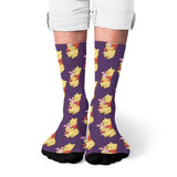 Novelty funny Winnie the Pooh print compression socks men's socks Harajuku retro soft and comfortable happy crazy party gift