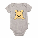 Cartoon Winnie the Pooh Print Baby Clothes Cotton Bodysuit Summer Short Sleeve Newborn Boys Girls Jumpusuit