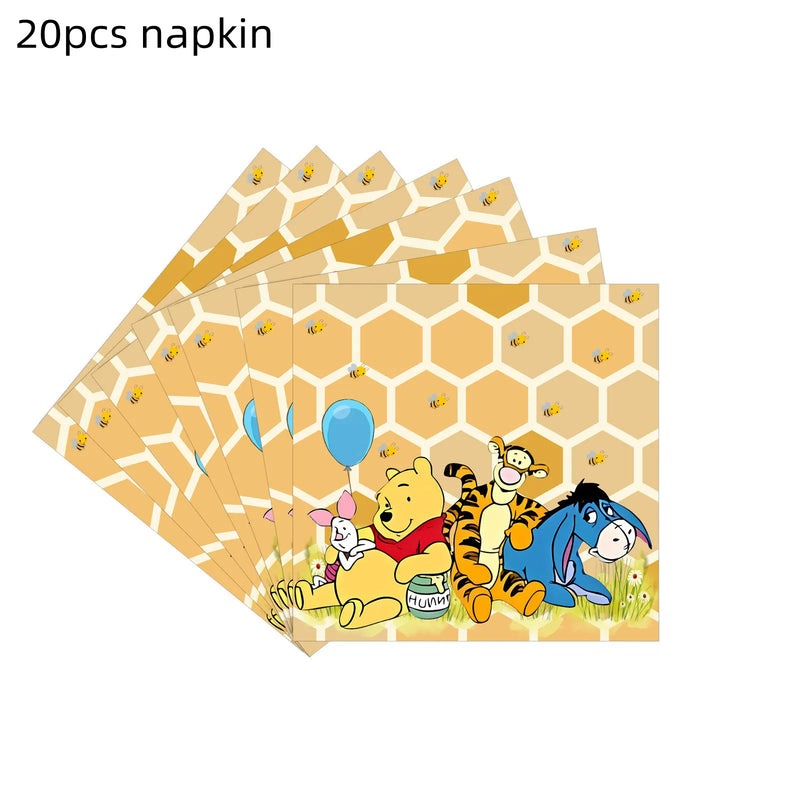 Disney Cartoon Winnie The Pooh Tablecloth Supplies Winnie The Pooh Party Disposable Table Cover Kids Birthday Party Decoration