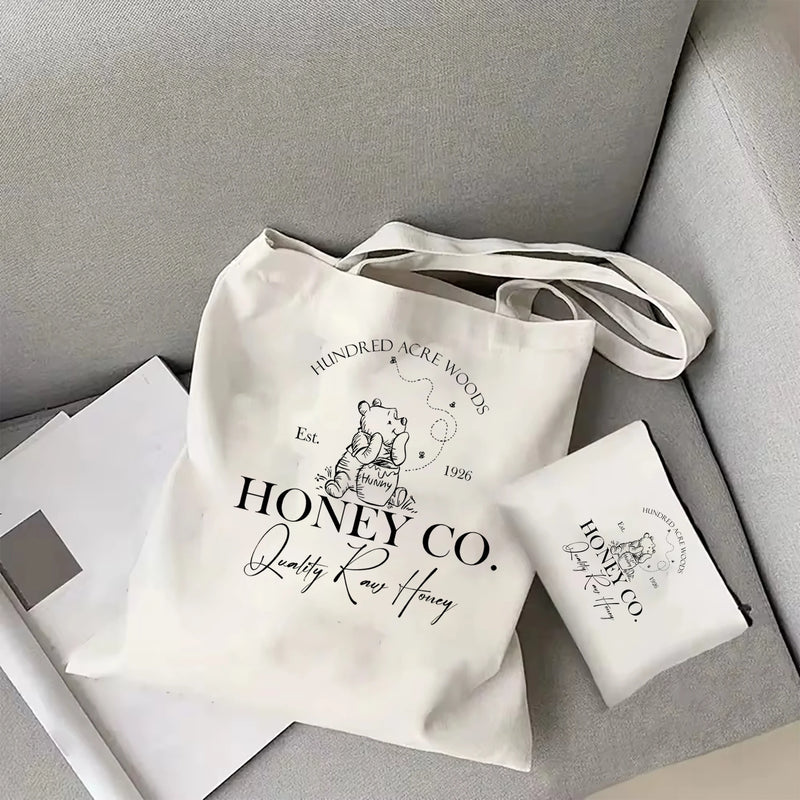 Cute Winnie The Pooh Women's Casual tote bag Disney reusable shopping bag Women's travel portable tote bag Winnie the Pooh tote