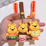 Disney Winnie the Pooh Keychain Anime Cartoon Winnie the Pooh Action Figure Doll Bag Backpack Key Charm Pendant Birthday Gift