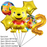 Disney Cartoon Winnie The Pooh Tablecloth Supplies Winnie The Pooh Party Disposable Table Cover Kids Birthday Party Decoration