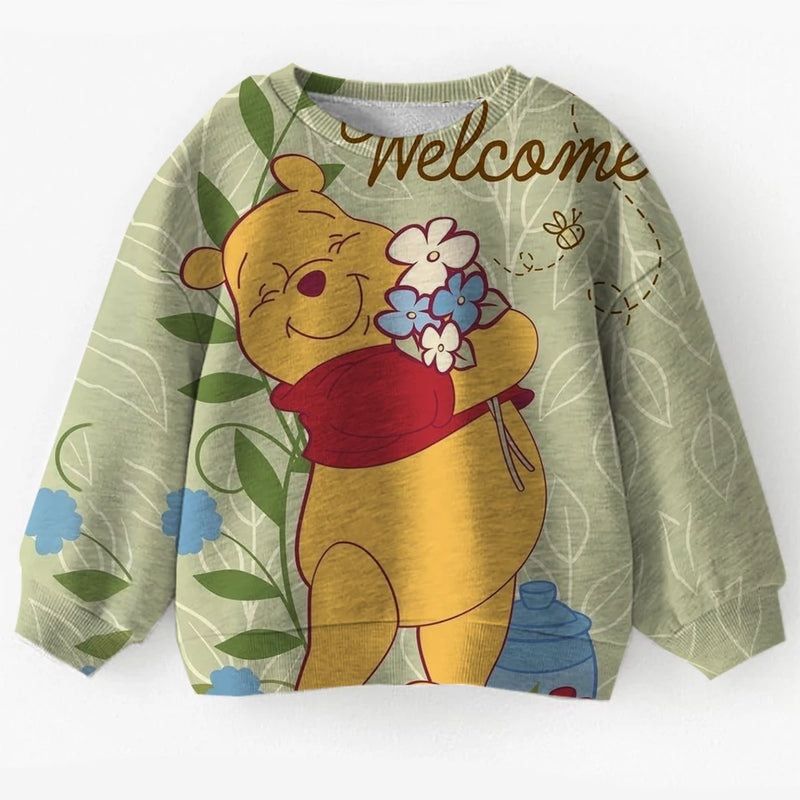 Autumn Winter Winnie the Pooh 3D Printed Kids Teen Round Neck Sweatshirt Set New Arrival Fashion Hot Sale Cute