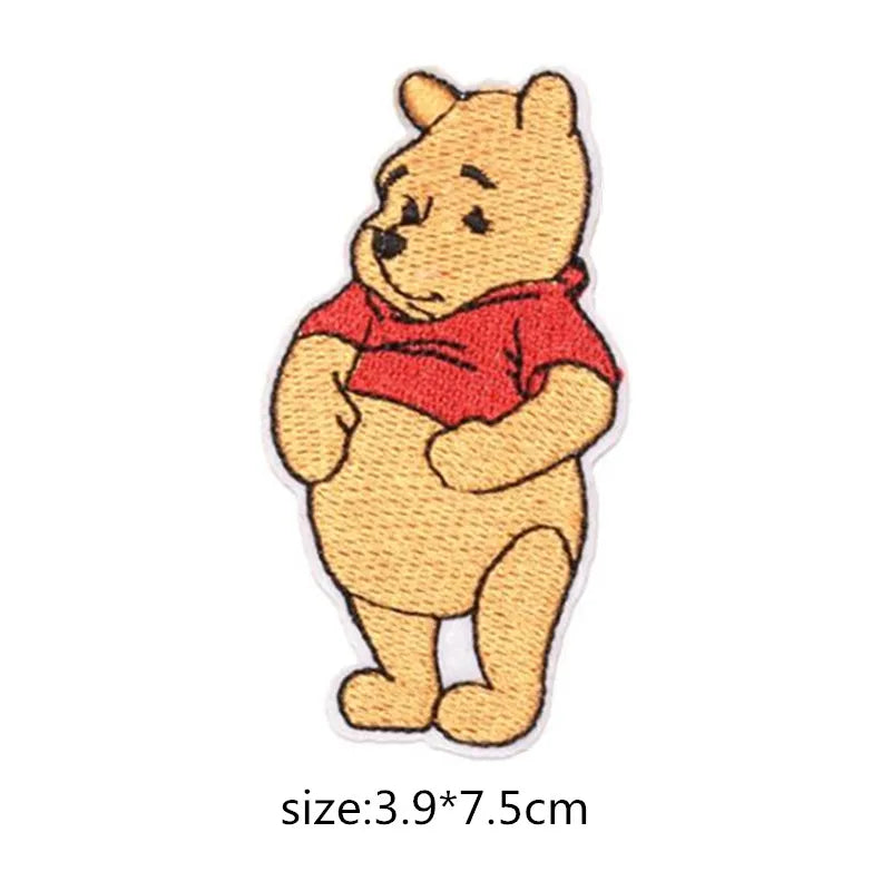 Cartoon Winnie the Pooh Patch Embroidered Iron on Lovely Embroidered Cloth Patches  DIY Garment Decoration Cloth