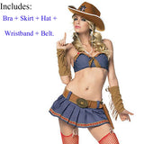 Carnival Halloween Lady Sexy West Cowboy Costume Prairie Pioneer Cowgirl Tassels Clubwear Roleplay Cosplay Party Fancy Dress